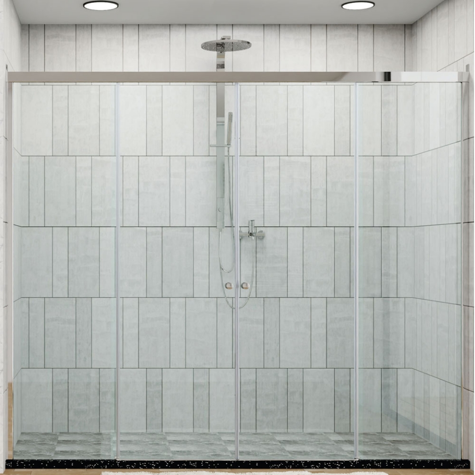 Picture of Optima-Sliding Bath Screen 4 Part - (Size: W:1500-2000; H:2000)