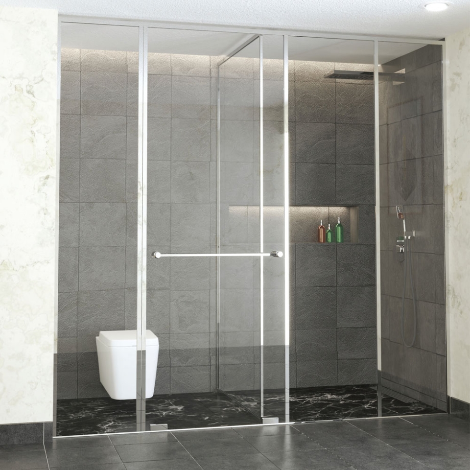 Picture of Optima-Sliding Bath Screen 4 Part T Type - (Size: W:3000-3400; H:2100)