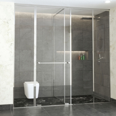 Picture of Optima-Sliding Bath Screen 4 Part T Type - (Size: W:3401-3800; H:2100)