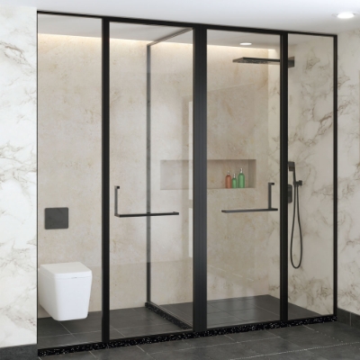 Picture of Optima-Openable Bath Screen 5 Part T type  - (Size: W:3801-4200; H:2100)