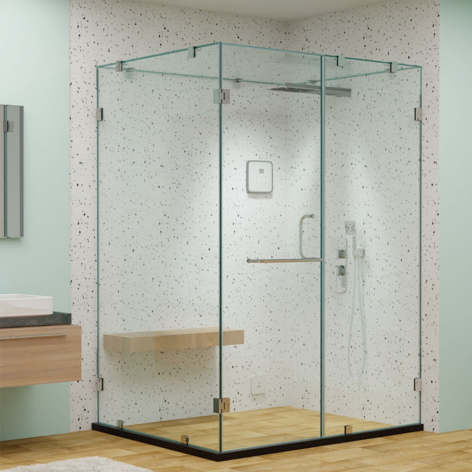 Picture of Hydro 3 Part with 1 fixed glass - (Size: W:2400-2800; H:2200)