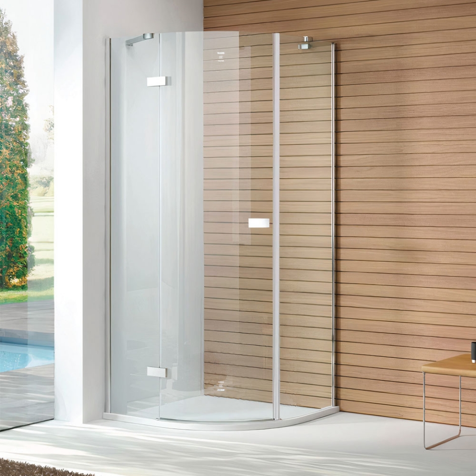 Picture of Vitro Classic 3 Part curved glass - (Size: W:900 X 900; H:1950)