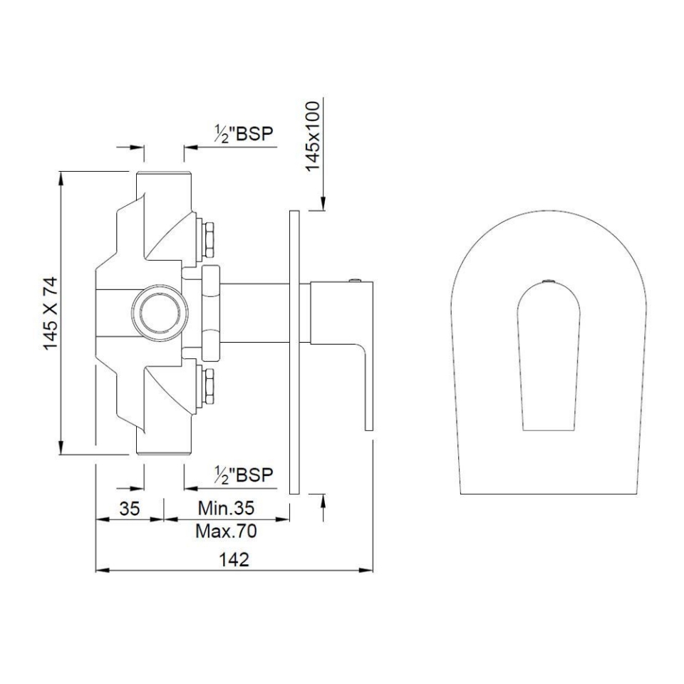Aria 4 Way Quater Turn Divertor Concealed Fitting