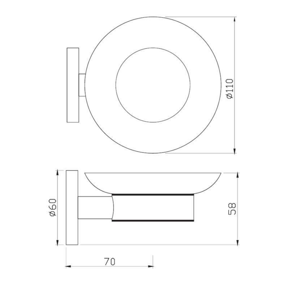 Continental Soap Dish Holder for Toilets and Bathrooms