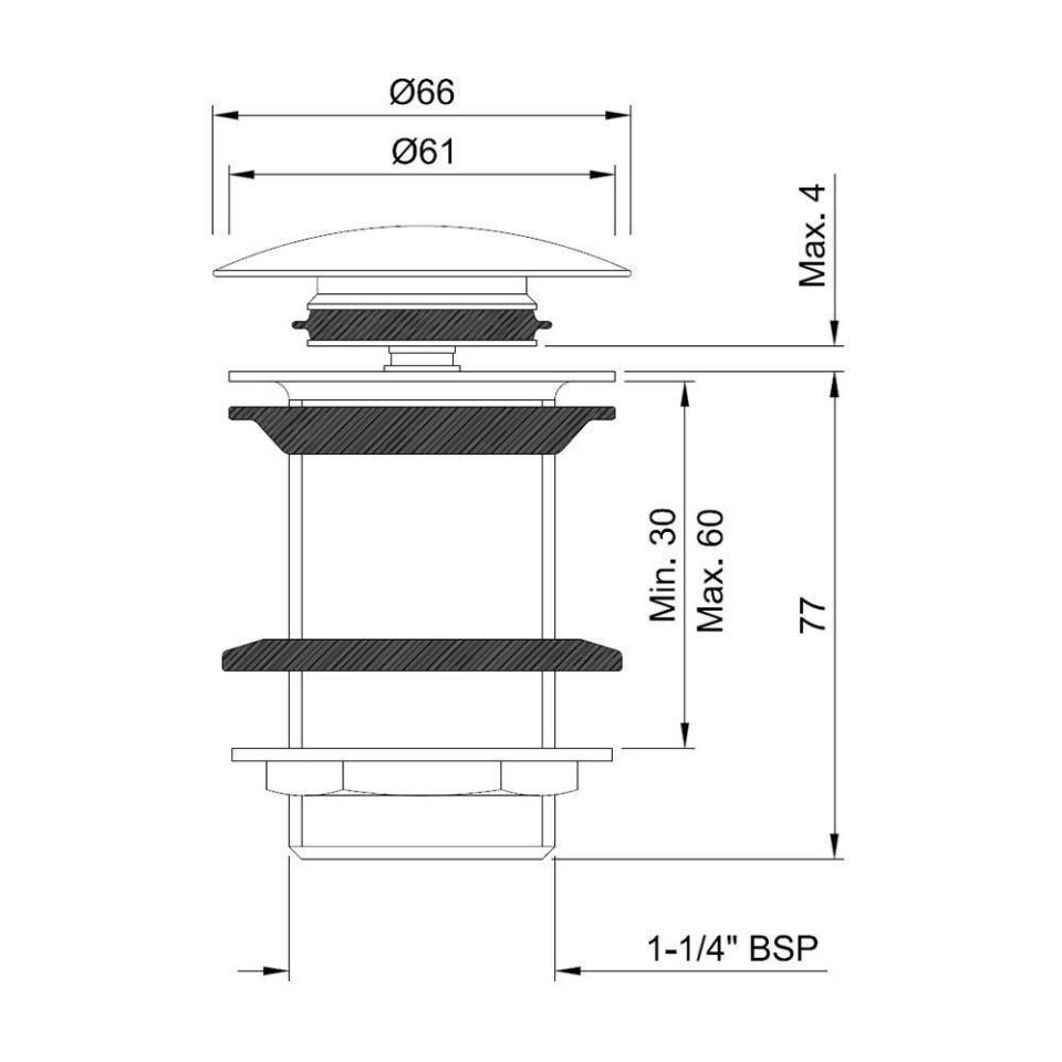 Jaquar Click Clack Waste Coupling ALDCHR727
