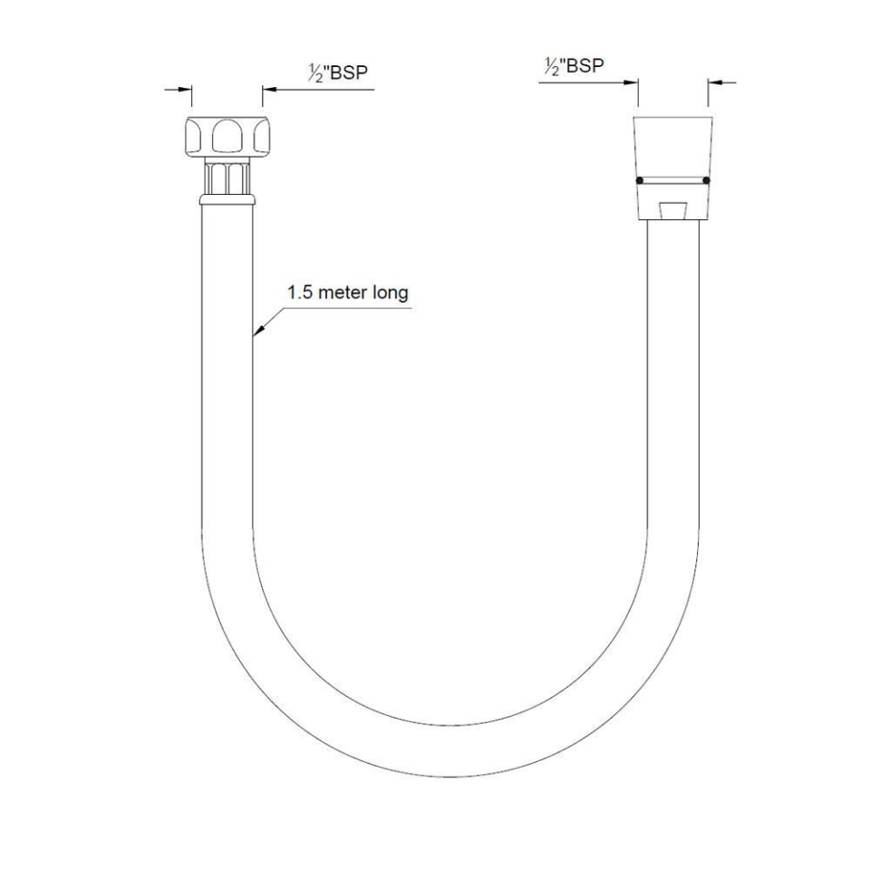 Easy Flex Tube A Chrome Finish Flexible Pipe 1.5 Mtrs