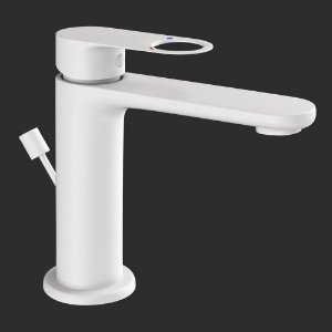 Picture of Single Lever Basin Mixer with Popup -White Matt
