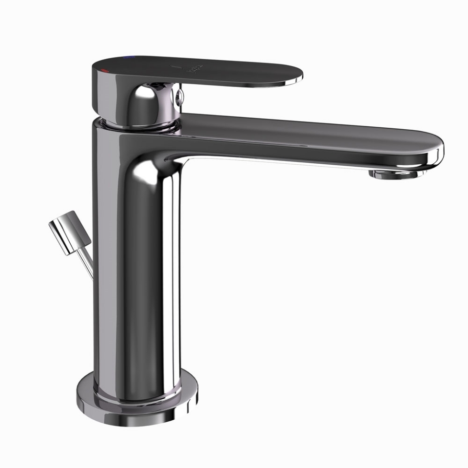 Picture of Single Lever Basin Mixer with Popup Waste -Black Chrome