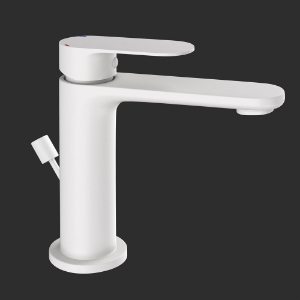 Picture of Single Lever Basin Mixer with Popup Waste -White Matt