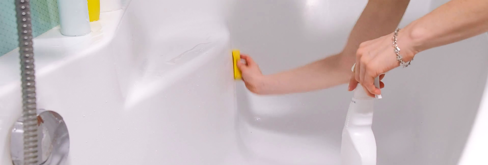 rubbing herself with a washing cloth in the shower and lot of foam