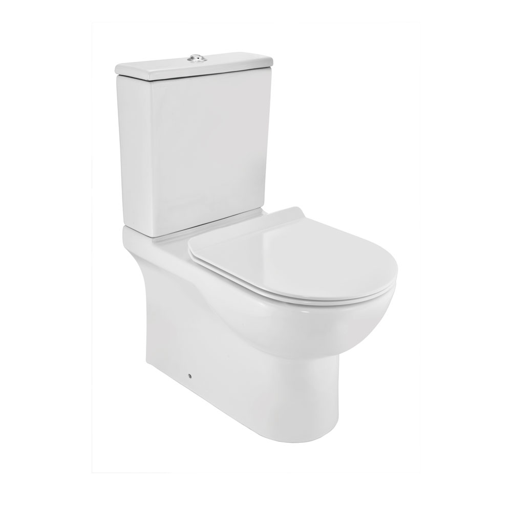 Opal P Trap Rimless Floor Mount Toilet Bowl + Cistern