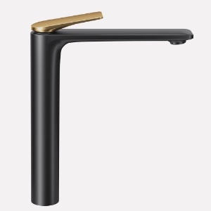 Picture of Single Lever Tall Boy - Lever: Gold Matt PVD | Body: Black Matt