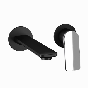 Picture of Exposed Parts kit of Single Lever Basin Mixer Wall Mounted - Lever: Black Chrome | Body: Black Matt