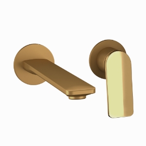 Picture of Exposed Parts kit of Single Lever Basin Mixer Wall Mounted - Lever: Gold Bright PVD | Body: Gold Matt PVD