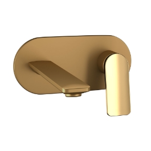 Picture of Exposed Part Kit of Single Lever Basin Mixer Wall Mounted - Lever: Gold Bright PVD | Body: Gold Matt PVD