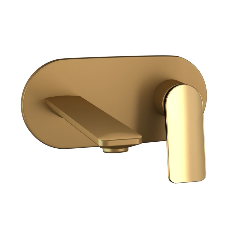Picture of Exposed Part Kit of Single Lever Basin Mixer Wall Mounted - Lever: Gold Bright PVD | Body: Gold Matt PVD