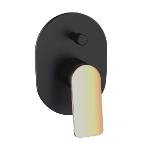 Picture of Single Lever Concealed Divertor - Lever: Gold Matt PVD | Body: Black Matt