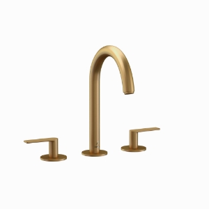 Picture of 3-Hole Basin Mixer with Pipe Spout - Gold Matt PVD