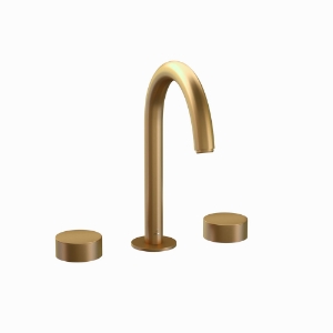 Picture of 3-Hole Basin Mixer with Pipe Spout - Gold Matt PVD