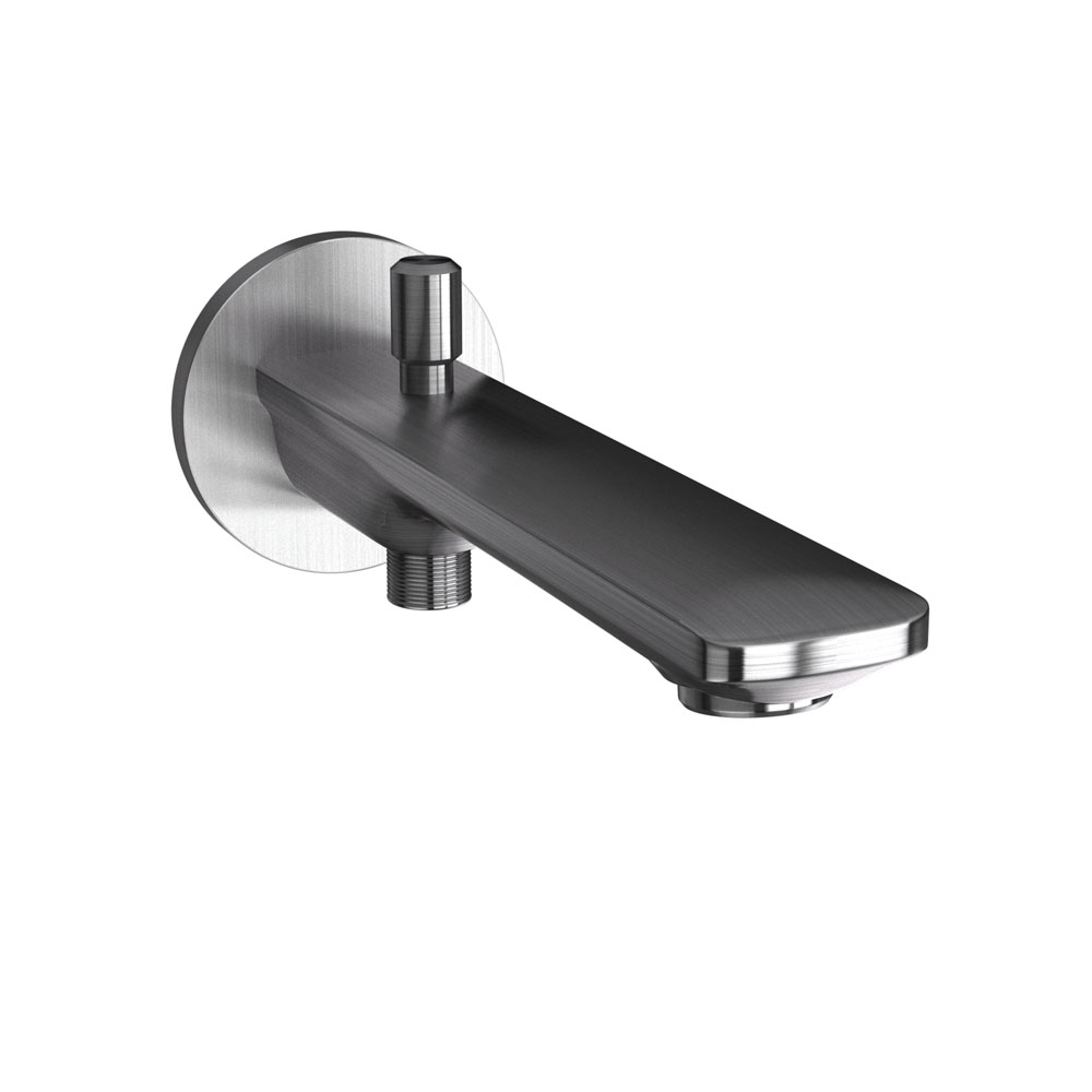 Bathtub Spout with Button Attachment For Hand Shower with Wall Flange