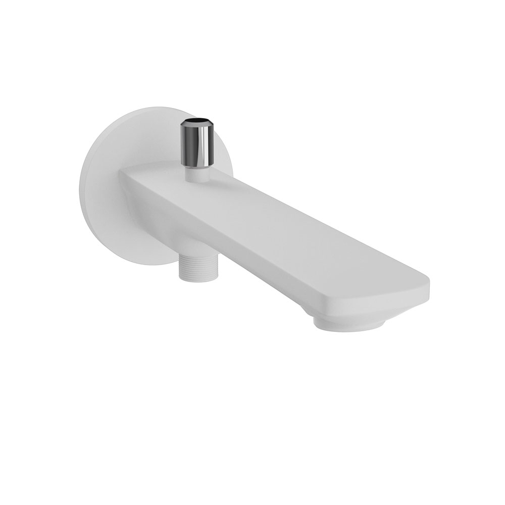 Bathtub Spout with Button Attachment For Hand Shower with Wall Flange