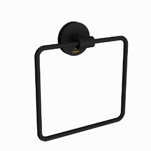 Picture of Towel Ring Square with Round Flange - Black Matt