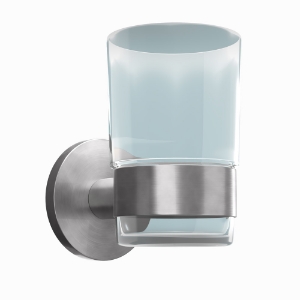 Exhibit Wall-Mounted Tumbler Holder in Brushed Nickel