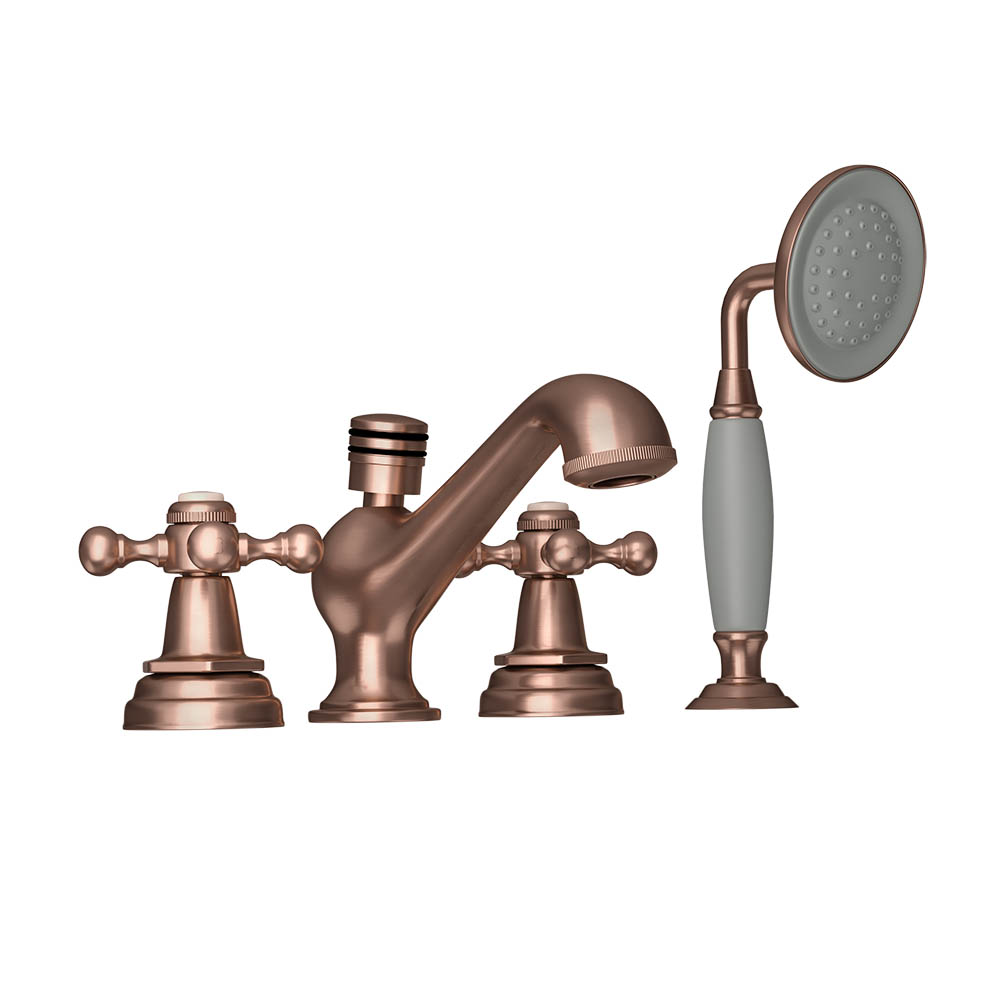 Queen's 4 Hole Bath Tub Mixer | With Hand Shower | JAQUAR