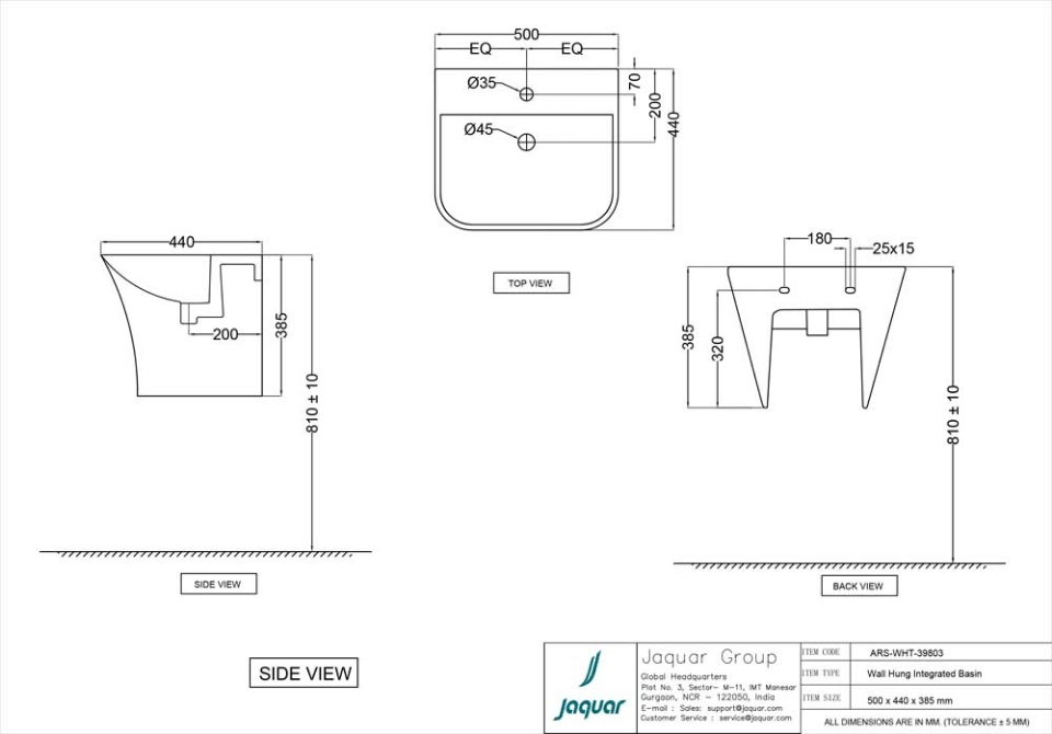 Wall Mounted Wash Basin Aria Wall Hung Wash Basin Jaquar