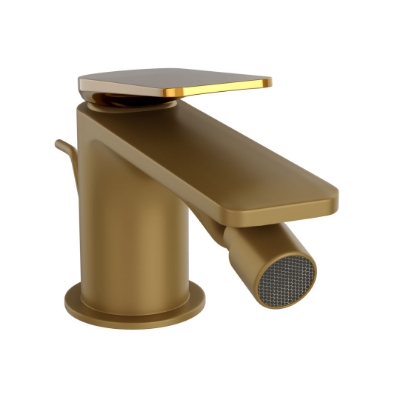 Picture of Single Lever 1-Hole Bidet Mixer - Lever: Gold Bright PVD | Body: Gold Matt PVD