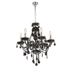 Picture of 6 LT Black Crystal Chandelier