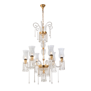 Picture of 6 LT Clear Glass Chandelier