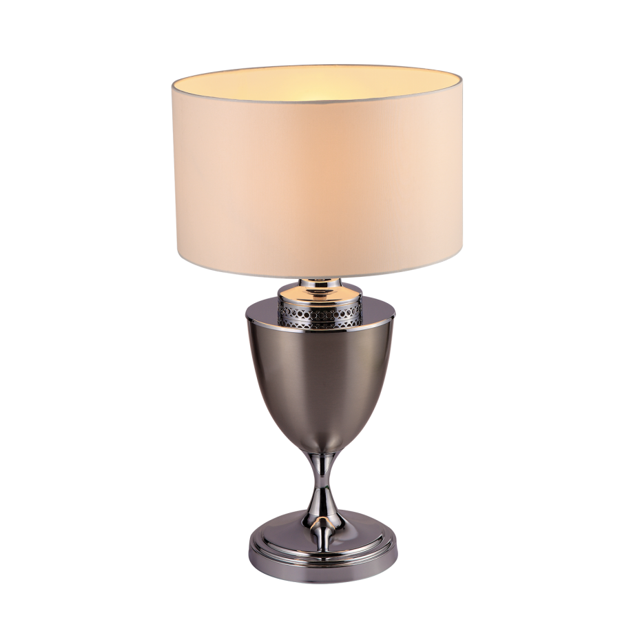 Jaquar Lighting Fabric Shade LED Table Lamp Chrome Base Jaquar