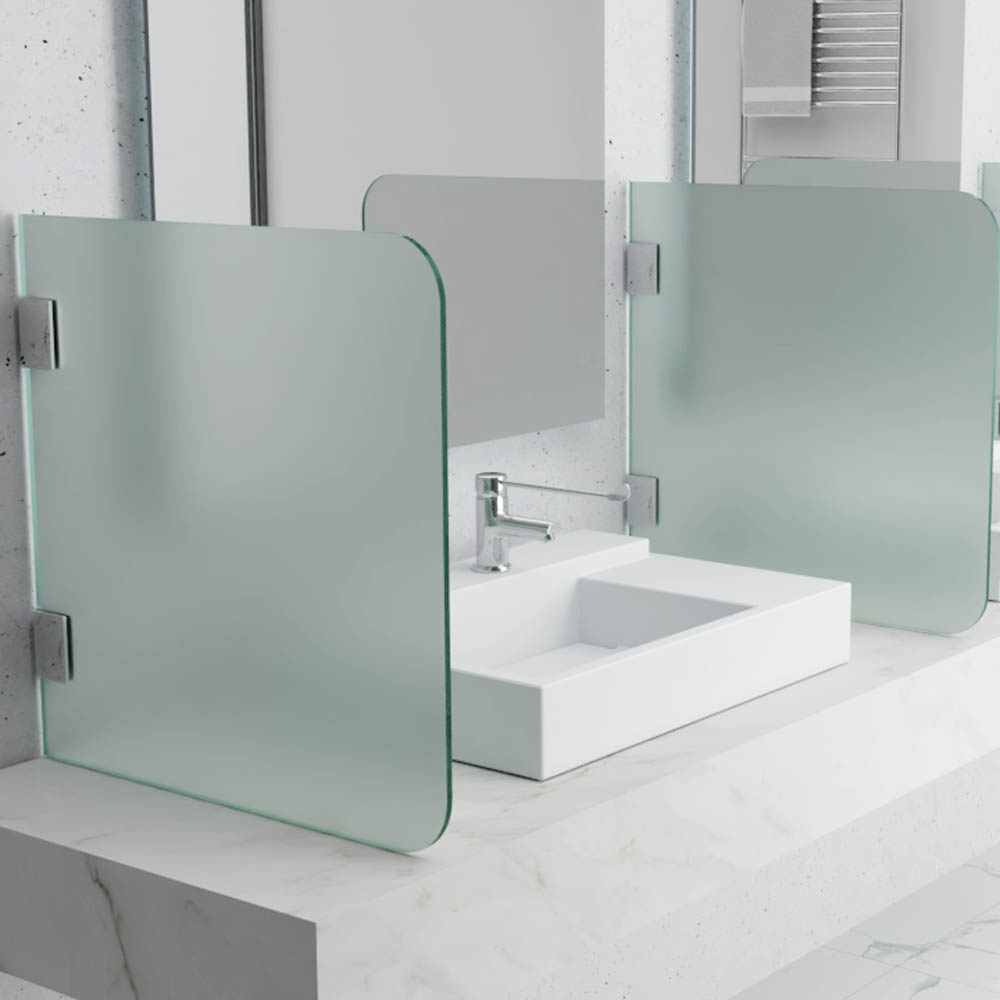 1810BT Wash Basin Counter Frosted Glass Partition