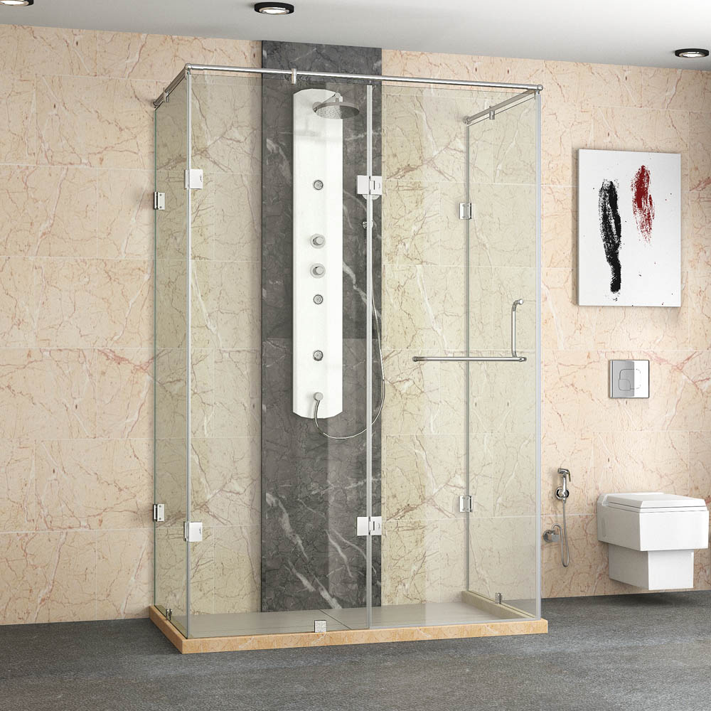IARA 8mm Glass U Shape 4 Parts Frameless Shower Enclosure Jaquar