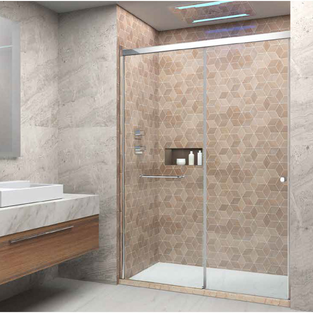Optima Left Hand Sliding WalltoWall Shower Enclosure Jaquar