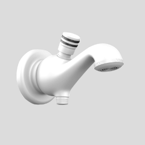 Picture of Bath Tub Spout with Button Attachment - White Matt