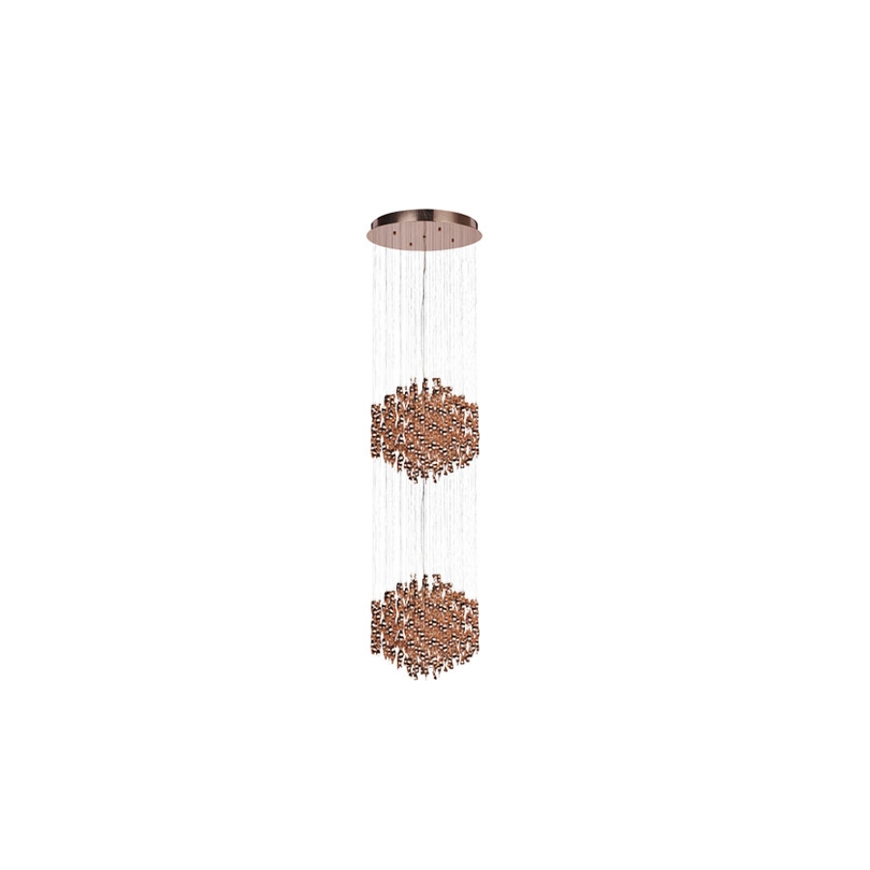 Picture of 2 Tier Metal string Ceiling Light - Rose Gold