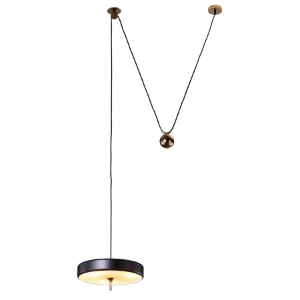 Picture of 3 LT Frosted Glass Aluminium Pendant - Black