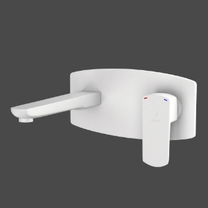 Picture of Exposed Part Kit of Single Lever Basin Mixer Wall Mounted - White Matt