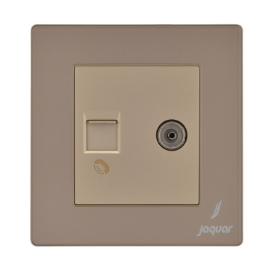 Picture of Television & Telephone Socket - Gold
