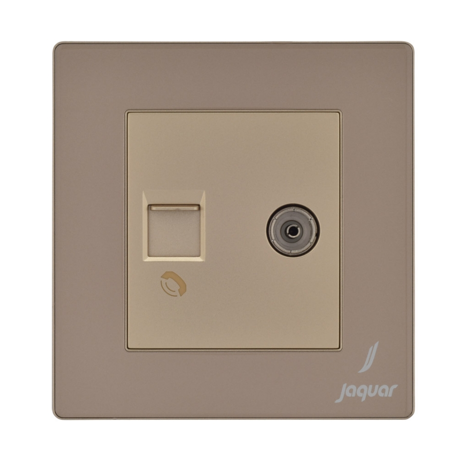 Picture of Television & Telephone Socket - Gold