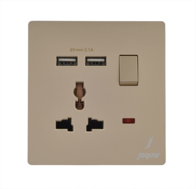 Picture of One Gang Switched Universal Socket - Gold