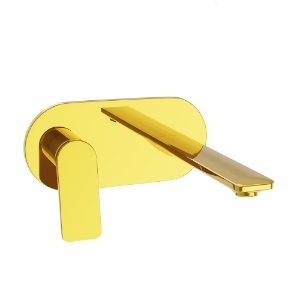 Picture of Exposed Part Kit of Left Hand Side Operated Single Lever Basin Mixer - Gold Bright PVD