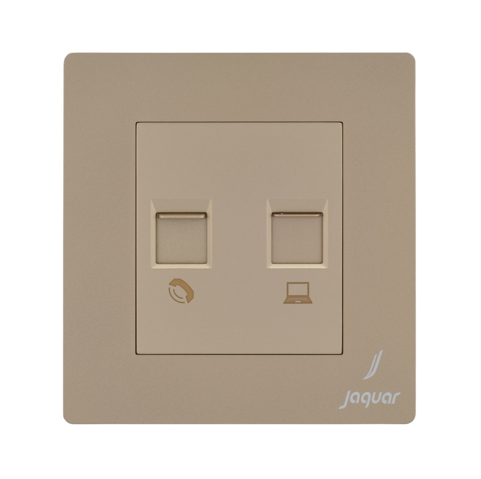 Picture of Telephone & Computer Socket - Gold