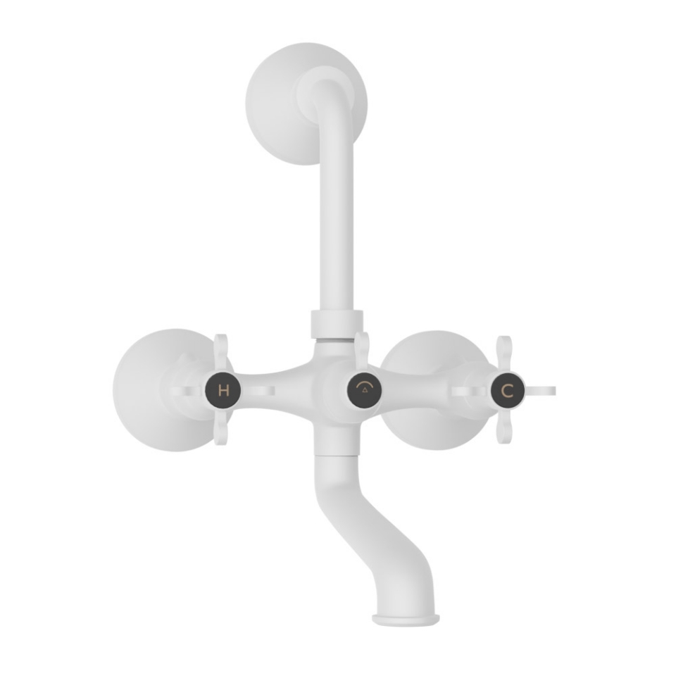 Picture of Wall Mixer with Provision For Overhead Shower - White Matt