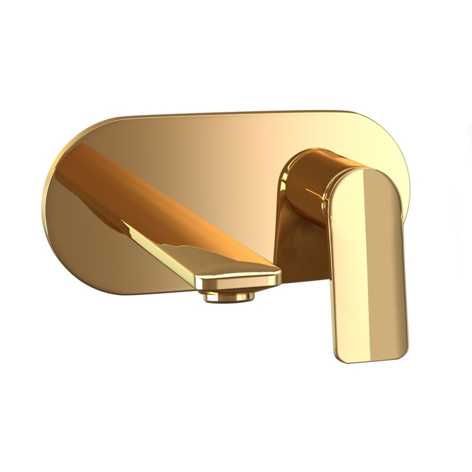 Picture of Exposed Part Kit of Single Lever Basin Mixer Wall Mounted - Gold Bright PVD