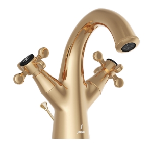 Picture of Central Hole Basin Mixer with Popup Waste System - Auric Gold