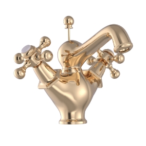 Picture of Central Hole Basin Mixer with popup waste - Auric Gold