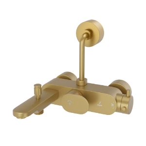 Picture of Exposed Thermostatic Bath & Shower Mixer 3-in-1  System - Gold Matt PVD